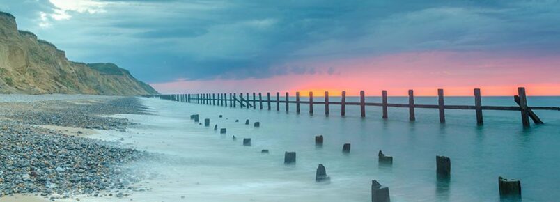 Walking towards Sheringham, along the beach